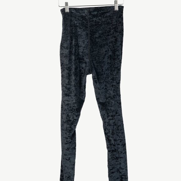 Balenciaga Demna Black Crushed-Velvet Draped-Front Leggings - Picture 3 of 10